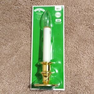 10 Holiday Time Battery Operated Candle Lamp with Gold Base